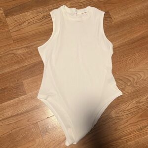 SHEIN white ribbed bodysuit L